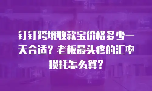 钉钉跨境收款宝价格多少一天合适？老板最头疼的汇率损耗怎么算？