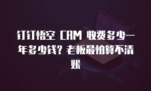 钉钉悟空 CRM 收费多少一年多少钱？老板最怕算不清账