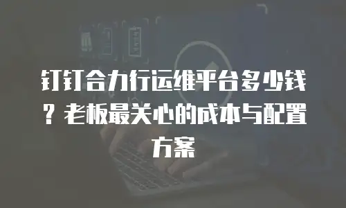钉钉合力行运维平台多少钱？老板最关心的成本与配置方案