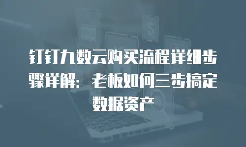 钉钉九数云购买流程详细步骤详解：老板如何三步搞定数据资产