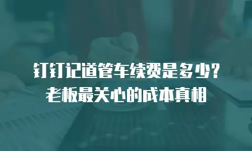 钉钉记道管车续费是多少？老板最关心的成本真相