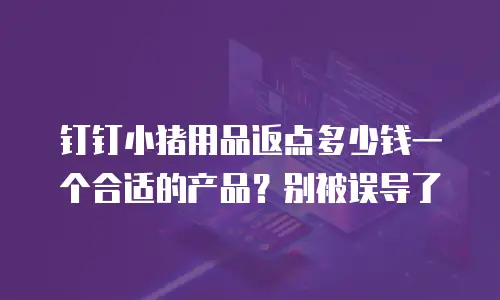 钉钉小猪用品返点多少钱一个合适的产品？别被误导了