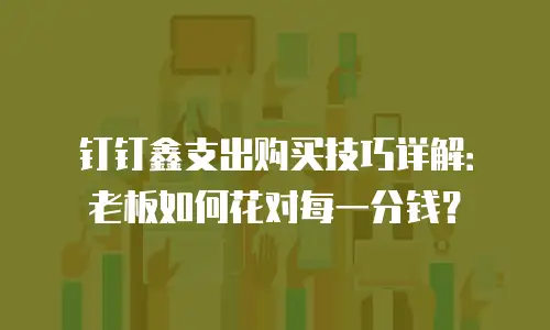 钉钉鑫支出购买技巧详解：老板如何花对每一分钱？