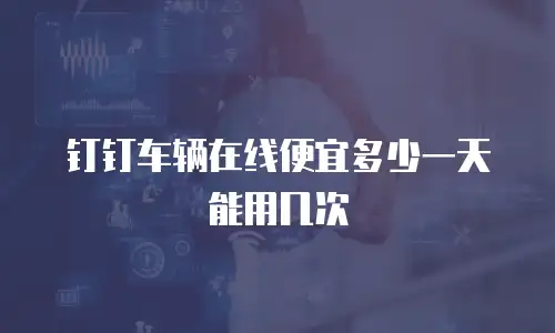 钉钉车辆在线便宜多少一天能用几次