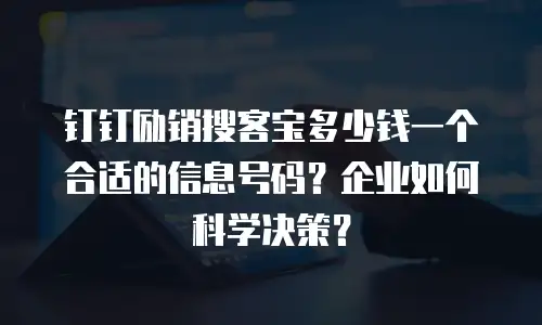 钉钉励销搜客宝多少钱一个合适的信息号码？企业如何科学决策？