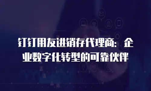 钉钉用友进销存代理商：企业数字化转型的可靠伙伴