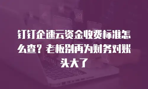 钉钉企速云资金收费标准怎么查？老板别再为财务对账头大了