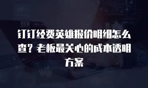 钉钉经费英雄报价明细怎么查？老板最关心的成本透明方案
