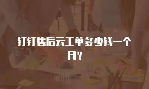 钉钉售后云工单多少钱一个月？