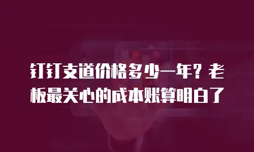 钉钉支道价格多少一年？老板最关心的成本账算明白了
