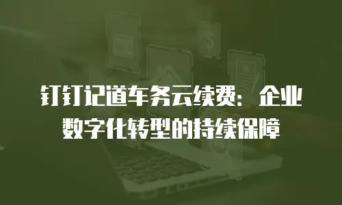 钉钉记道车务云续费：企业数字化转型的持续保障