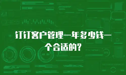 钉钉客户管理一年多少钱一个合适的？