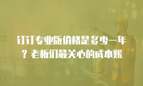 钉钉专业版价格是多少一年？老板们最关心的成本账