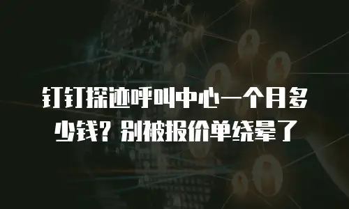 钉钉探迹呼叫中心一个月多少钱？别被报价单绕晕了