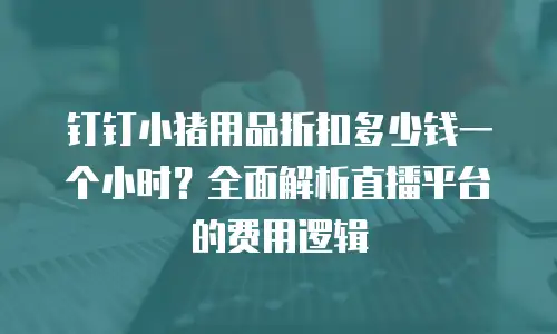 钉钉小猪用品折扣多少钱一个小时？全面解析直播平台的费用逻辑