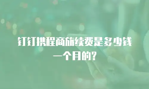 钉钉携程商旅续费是多少钱一个月的？