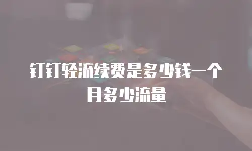 钉钉轻流续费是多少钱一个月多少流量