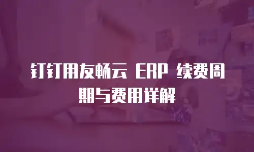 钉钉用友畅云 ERP 续费周期与费用详解