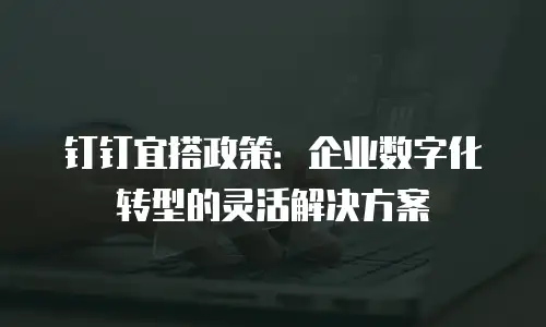 钉钉宜搭政策：企业数字化转型的灵活解决方案