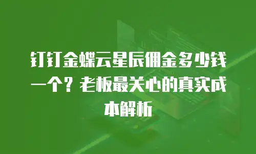 钉钉金蝶云星辰佣金多少钱一个？老板最关心的真实成本解析