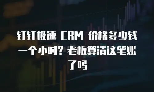 钉钉极速 CRM 价格多少钱一个小时？老板算清这笔账了吗