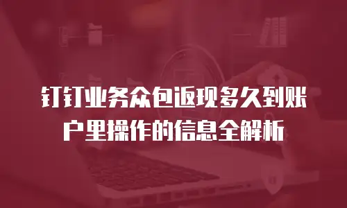 钉钉业务众包返现多久到账户里操作的信息全解析