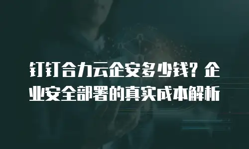 钉钉合力云企安多少钱？企业安全部署的真实成本解析