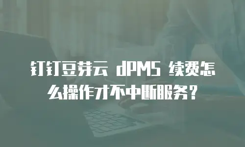 钉钉豆芽云 dPMS 续费怎么操作才不中断服务？