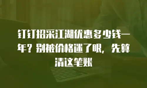 钉钉招采江湖优惠多少钱一年？别被价格迷了眼，先算清这笔账