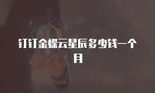 钉钉金蝶云星辰多少钱一个月