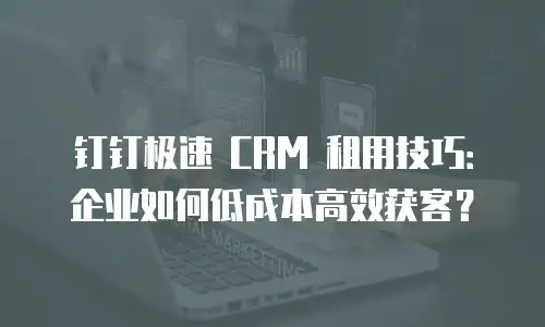 钉钉极速 CRM 租用技巧：企业如何低成本高效获客？