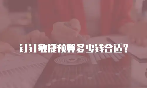 钉钉敏捷预算多少钱合适？