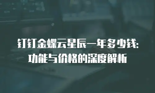 钉钉金蝶云星辰一年多少钱：功能与价格的深度解析