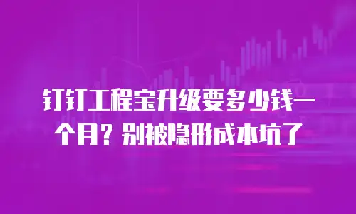 钉钉工程宝升级要多少钱一个月？别被隐形成本坑了