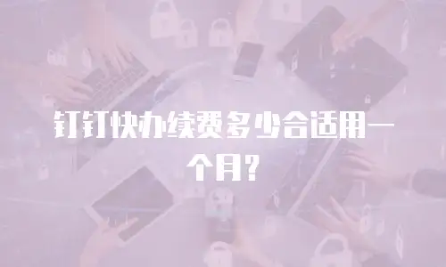 钉钉快办续费多少合适用一个月？