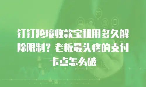 钉钉跨境收款宝租用多久解除限制？老板最头疼的支付卡点怎么破