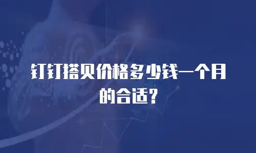 钉钉搭贝价格多少钱一个月的合适？