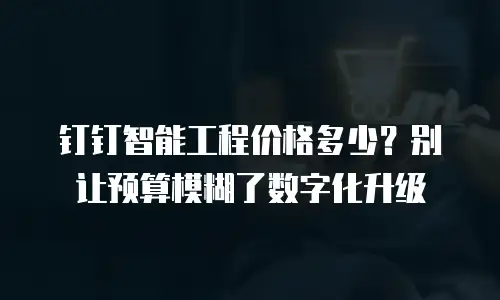 钉钉智能工程价格多少？别让预算模糊了数字化升级