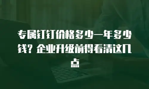 专属钉钉价格多少一年多少钱？企业升级前得看清这几点