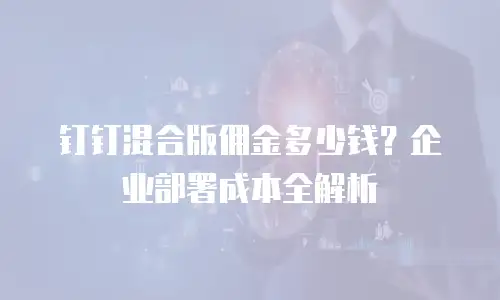 钉钉混合版佣金多少钱？企业部署成本全解析
