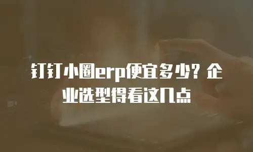 钉钉小圈erp便宜多少？企业选型得看这几点
