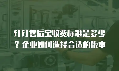 钉钉售后宝收费标准是多少？企业如何选择合适的版本