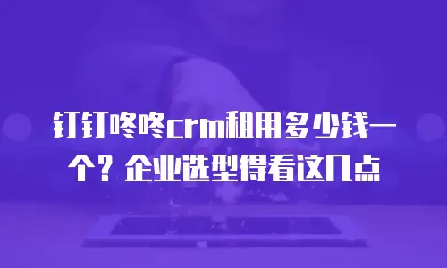 钉钉咚咚crm租用多少钱一个？企业选型得看这几点