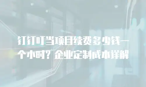 钉钉叮当项目续费多少钱一个小时？企业定制成本详解