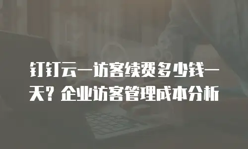 钉钉云一访客续费多少钱一天？企业访客管理成本分析