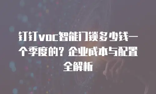 钉钉voc智能门锁多少钱一个季度的？企业成本与配置全解析