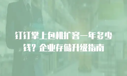 钉钉掌上包机扩容一年多少钱？企业存储升级指南