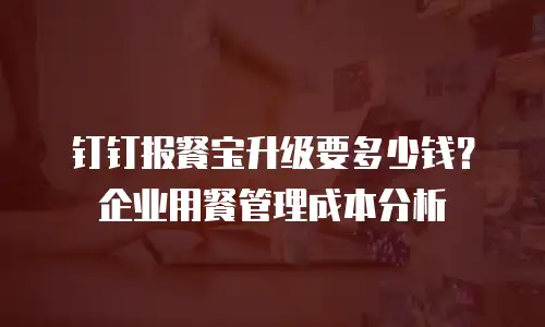 钉钉报餐宝升级要多少钱？企业用餐管理成本分析