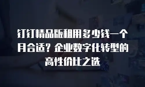 钉钉精品版租用多少钱一个月合适？企业数字化转型的高性价比之选