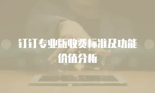 钉钉专业版收费标准及功能价值分析